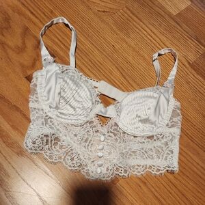 For Love And Lemons Elegant White Lace Bralette/corsett top Size Small